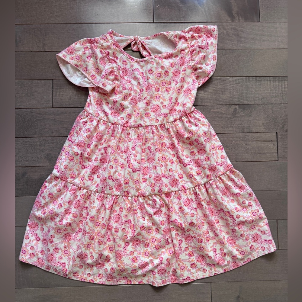 btween Pink Floral Kids Dress